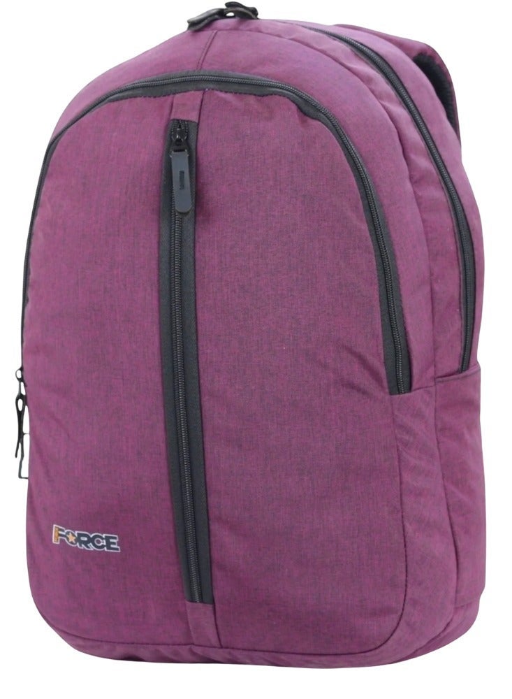 Force Basic Fully Waterproof Oxford Polyester Backpack (Linen Dark Mauve / Dark Purple) - FDB-20-26 - Lightweight Unisex Daypack for School, Gym & Daily Travel - 44 x 30 x 18 cm - Image 2