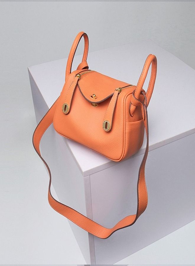 Loquat Leather One-Shoulder Portable Pillow Bag Orange  - Image 1