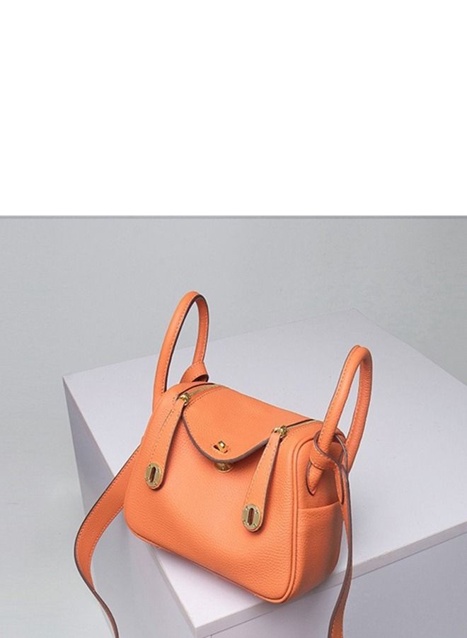 Loquat Leather One-Shoulder Portable Pillow Bag Orange  - Image 2