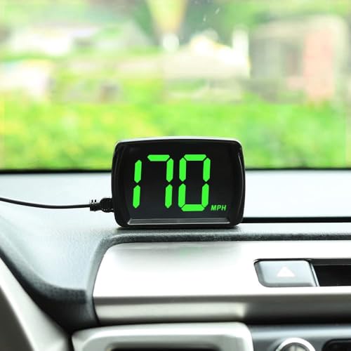VJOYCAR New Speedometer HUD GPS Digital Speed Meter MPH Speedo Head Up Display for Cars Trucks, USB Cable Plug & Play (G20-Only Green) - Image 3
