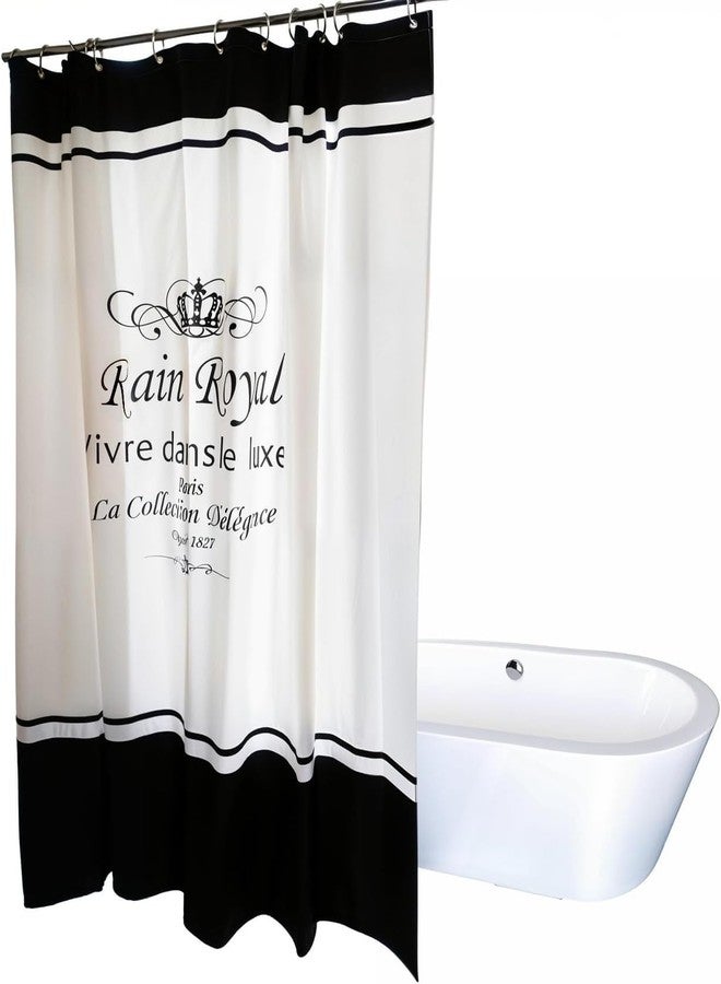 Riverbyland Decorative Vintage Black Ivory Polyester Shower Curtain 72" x 72" - Image 3