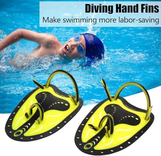 Silicone Swimming Hand Paddles for Kids and Teens Adjustable Flat Training Aids to Improve Stroke Strength Technique and Water Feel - Image 1
