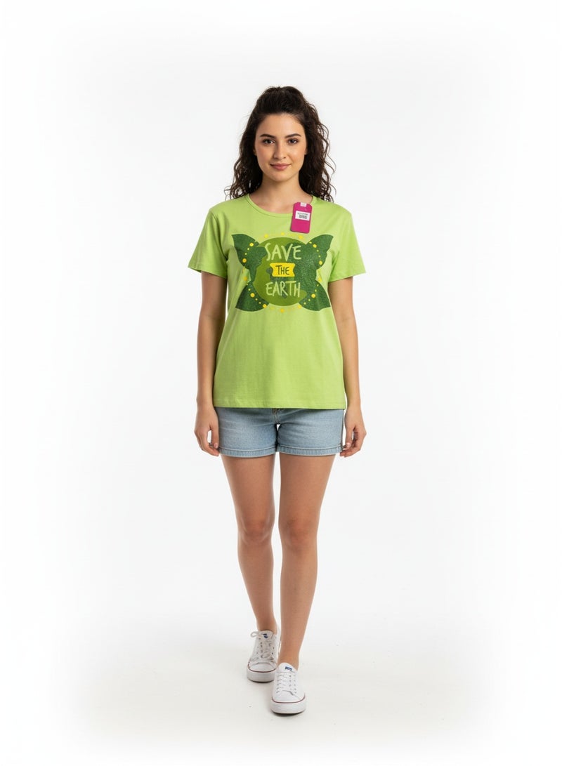 general Ladies T-shirt Blue Trend SS TA-AB21WNXTSNM138 - Image 1