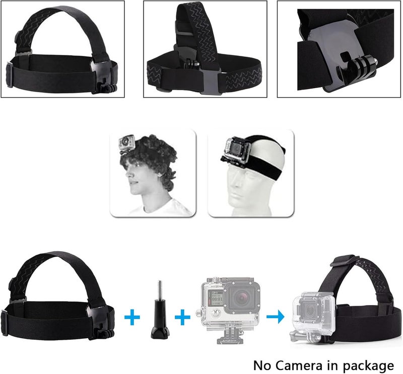 TEKCAM Head Mount Strap Chest Strap Mount Compatible with Gopro Hero 13 12 11 10 9 8/AKASO EK7000 Brave 4 7LE/DJI Osmo Action 5 Pro/ODDV/Hiicam/Apexcam Action Camera - Image 4
