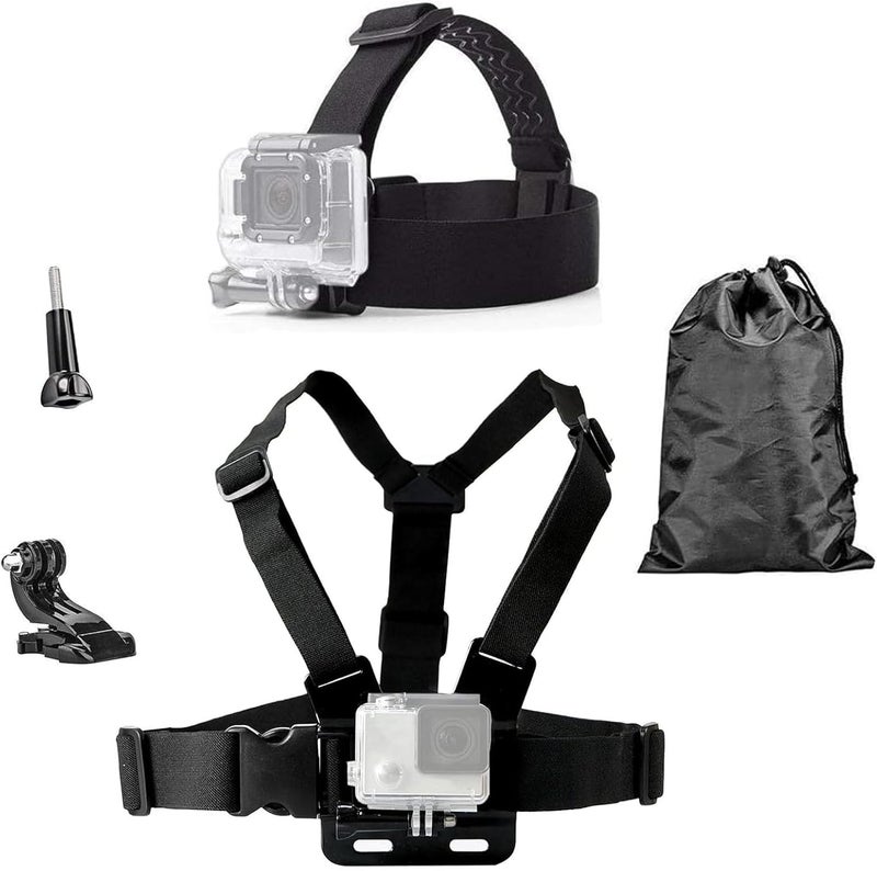 TEKCAM Head Mount Strap Chest Strap Mount Compatible with Gopro Hero 13 12 11 10 9 8/AKASO EK7000 Brave 4 7LE/DJI Osmo Action 5 Pro/ODDV/Hiicam/Apexcam Action Camera - Image 1