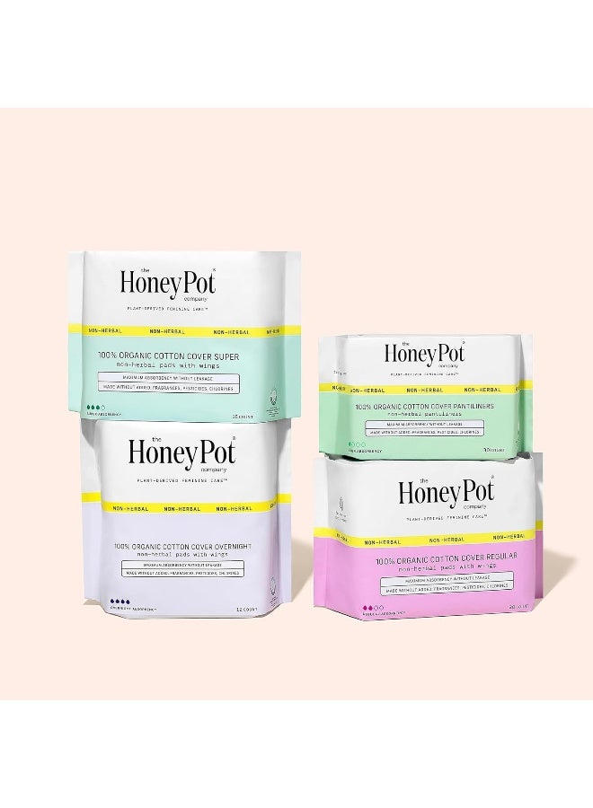 The Honey Pot Company, Non-Herbal Pads with Wings, Organic Regular, 20 Count - Image 4