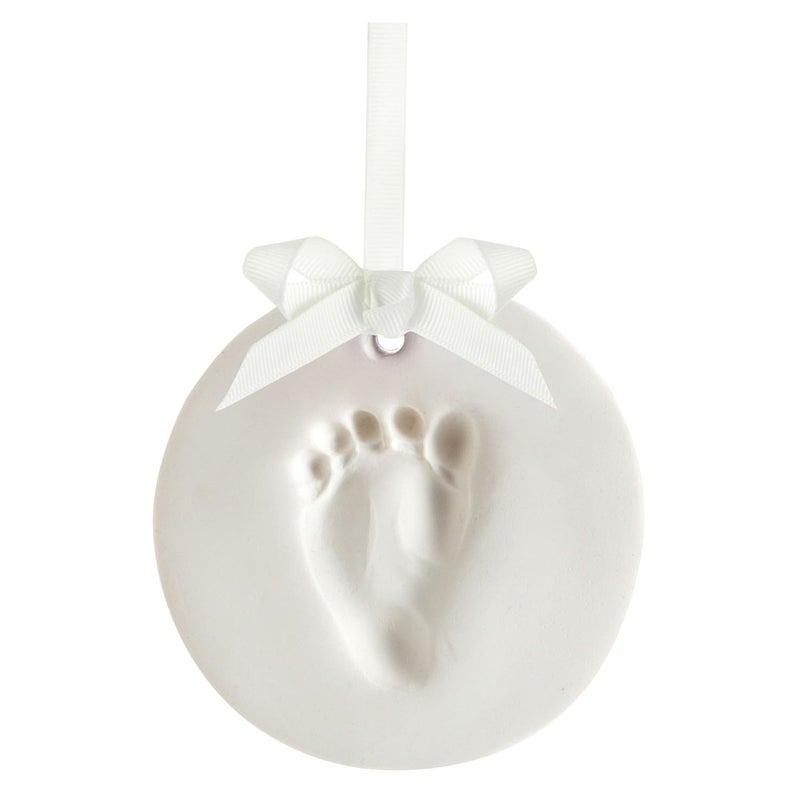 Tiny Ideas DIY No Mess Hanging Ornament Kit, Baby Hand and Footprint Keepsake, Classic Nursery Decor, Ideal Gender Neutral Gift, Baby's First Christmas, White - Image 1