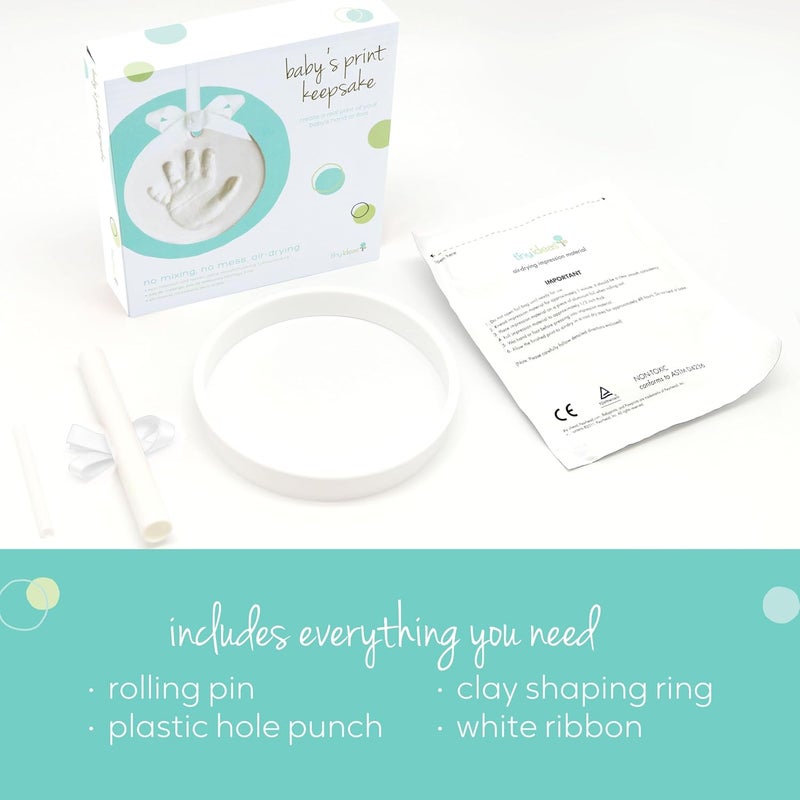 Tiny Ideas DIY No Mess Hanging Ornament Kit, Baby Hand and Footprint Keepsake, Classic Nursery Decor, Ideal Gender Neutral Gift, Baby's First Christmas, White - Image 4