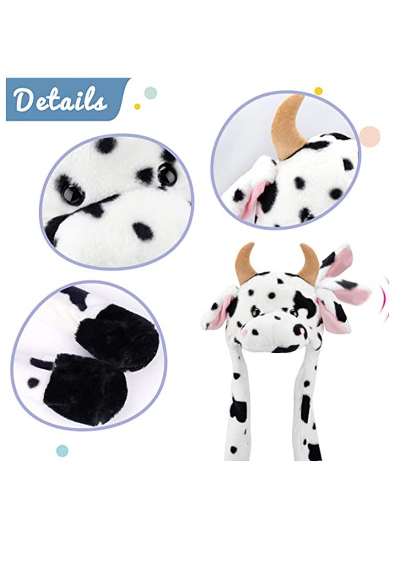 Barakah Animal Hat with Ears Moving Jumping Pop Up Beating Plush Dress Up, Funny Plush Party Hat Stuffed Animal Sloth Halloween Costume Toy Hat Cozy Fleece Winter Hat for Kids Teens 22'' - Image 3