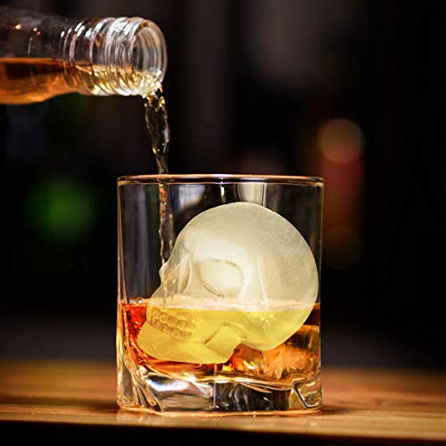 Antenda Extra Large 3D Skull Ice Cube Mold Silicone Ice Molds for Whiskey Ice Cube Trays with Funnel for Big Mouth Cup Skull Ice Maker with Resin Chocolate sugar Whiskey Ice Mold for Parties (2 PCS) - Image 3