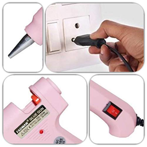 Fadman Electric 20W Pink Mini Hot Melt Glue Gun With 30 Pcs Hot Melt Glue Stick Standard Temperature Corded Glue Gun (7 mm) - Image 4