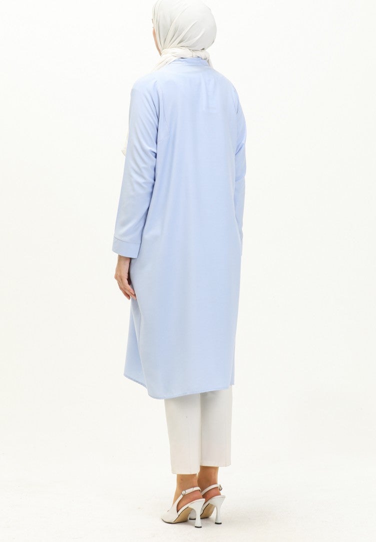 Sefa Merve Raglan Sleeve Tunic 6433-21 Blue  - Image 5