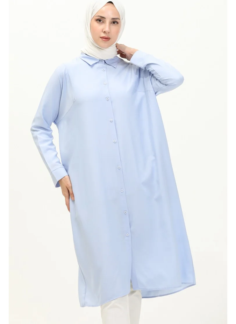 Sefa Merve Raglan Sleeve Tunic 6433-21 Blue