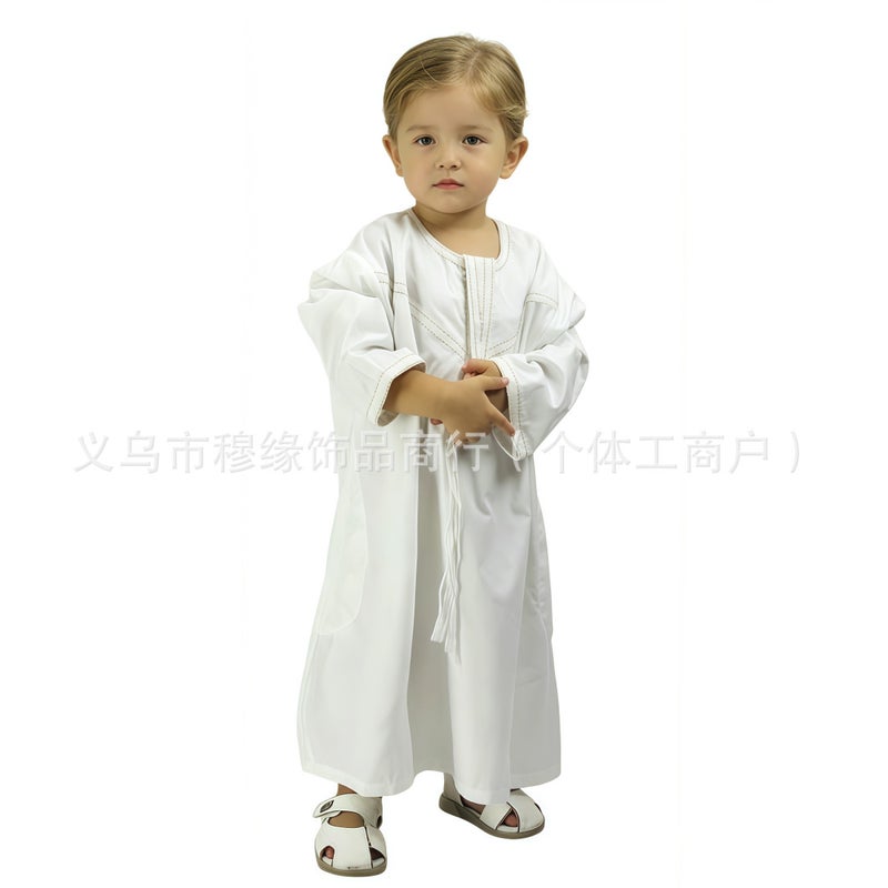 New Arrival: Soft & Cozy Washed Velvet Round Neck Boys' Robe - Comfortable, Casual, and  Versatile - Image 3