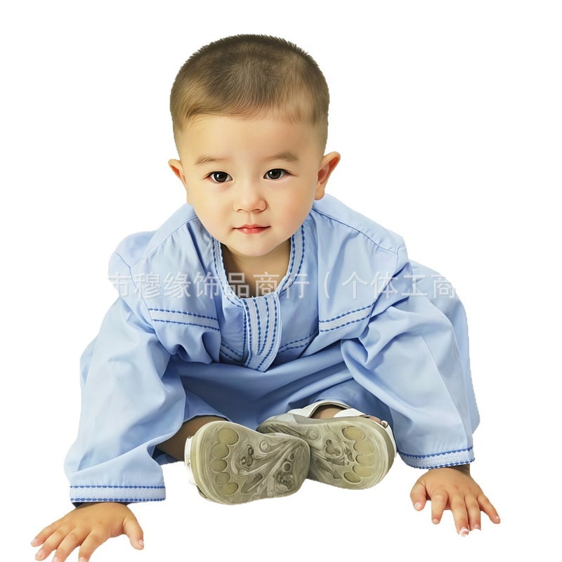 New Arrival: Soft & Cozy Washed Velvet Round Neck Boys' Robe - Comfortable, Casual, and  Versatile - Image 5