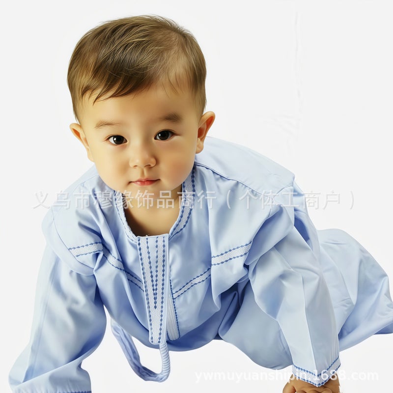 New Arrival: Soft & Cozy Washed Velvet Round Neck Boys' Robe - Comfortable, Casual, and  Versatile - Image 2