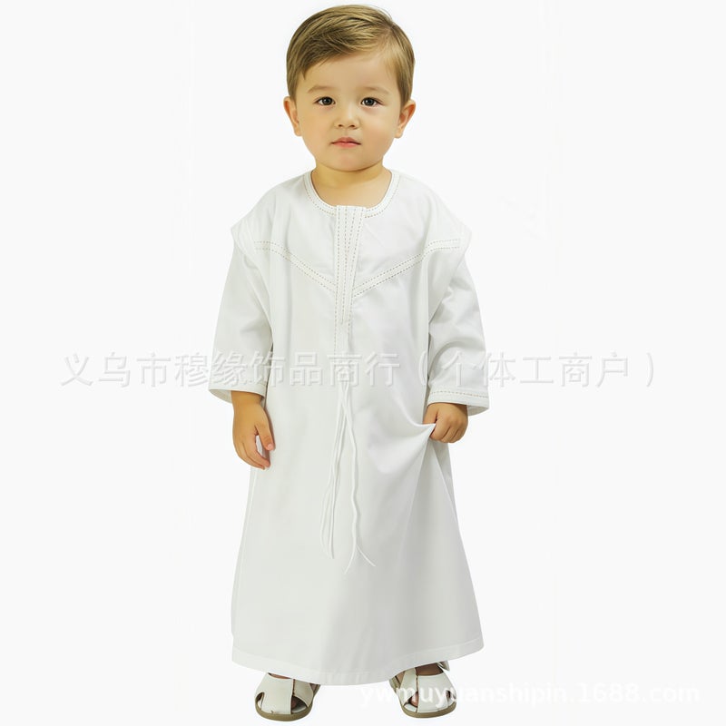 New Arrival: Soft & Cozy Washed Velvet Round Neck Boys' Robe - Comfortable, Casual, and  Versatile - Image 4