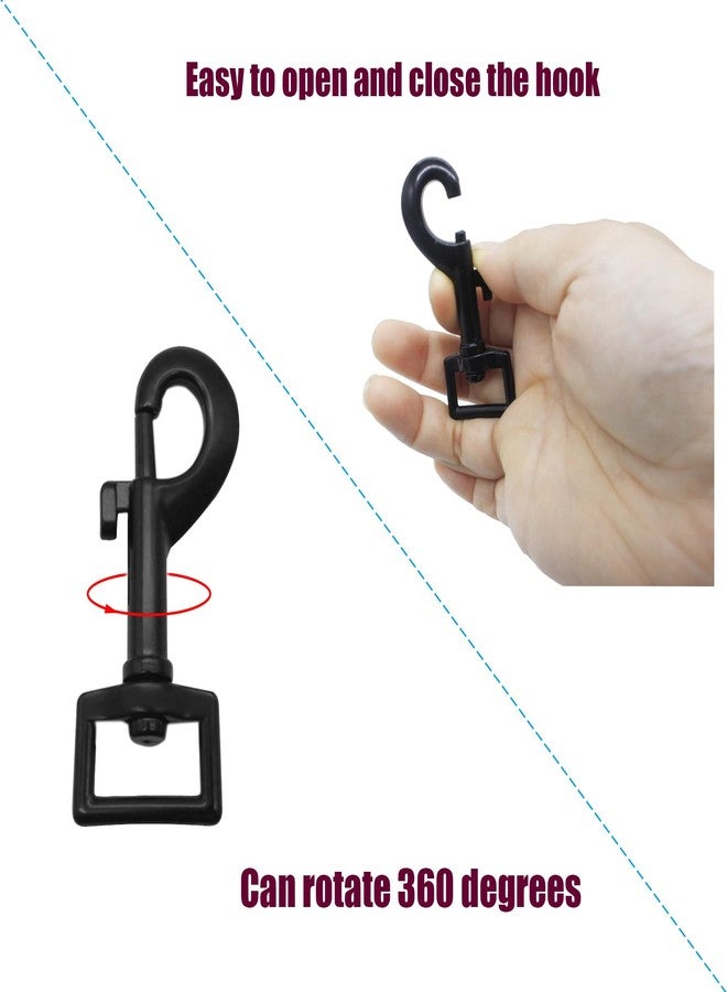 Yinprwi 4 Pack Swivel Bolt Snap Hooks Dog Leash Hooks Dog Clips Trigger Snaps for Heavy Duty Pet Leashes & Collar, Flag Clasp, Key Chain Clasp, Pet Buckle,DIY Projec,Single Ended Clip (Black) - Image 4