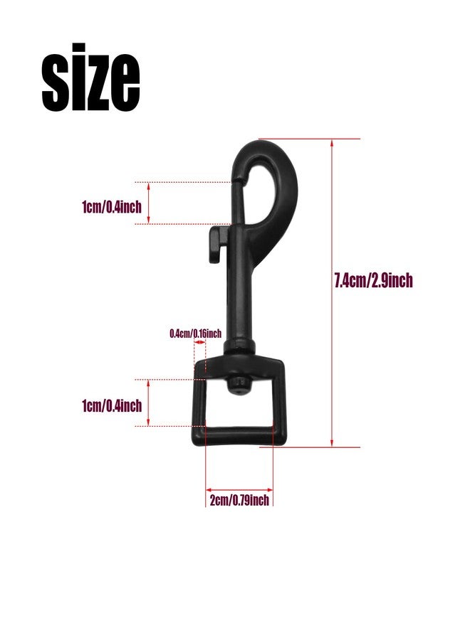 Yinprwi 4 Pack Swivel Bolt Snap Hooks Dog Leash Hooks Dog Clips Trigger Snaps for Heavy Duty Pet Leashes & Collar, Flag Clasp, Key Chain Clasp, Pet Buckle,DIY Projec,Single Ended Clip (Black) - Image 2