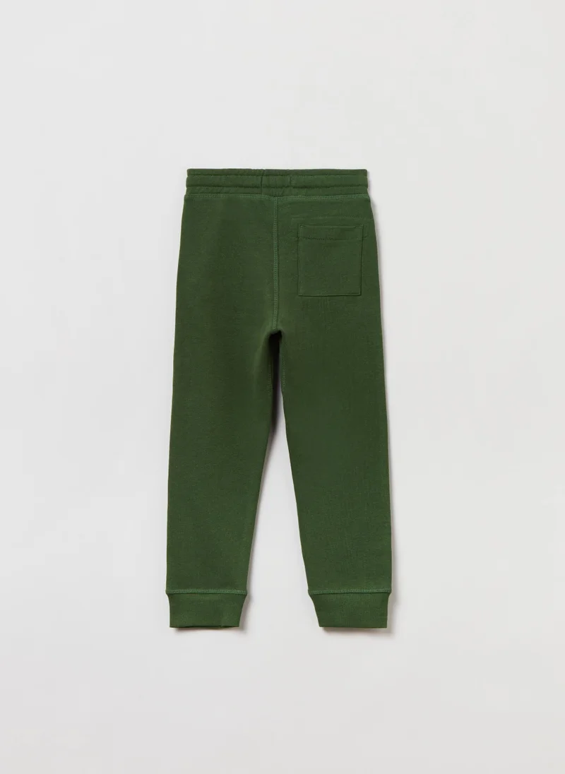 Ovs Ovs Boys Solid Colour Plush Joggers With Drawstring