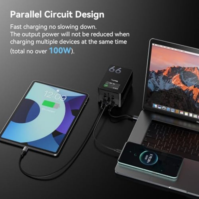 بطارية V Mount لصانعي الأفلام: 99Wh/6800mAh، خرج 100W، شحن كامل 2.5H، شحن سريع PD 3.0، أسود، طاقة عالمية عالية السعة - Image 4