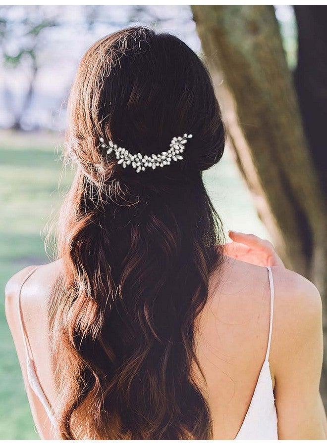 JONKY Pearl Bride Hair Vine Silver Rhinestone Hair Piece Crystal Wedding Headpieces Bridal Hair Accessories for Women - Image 5