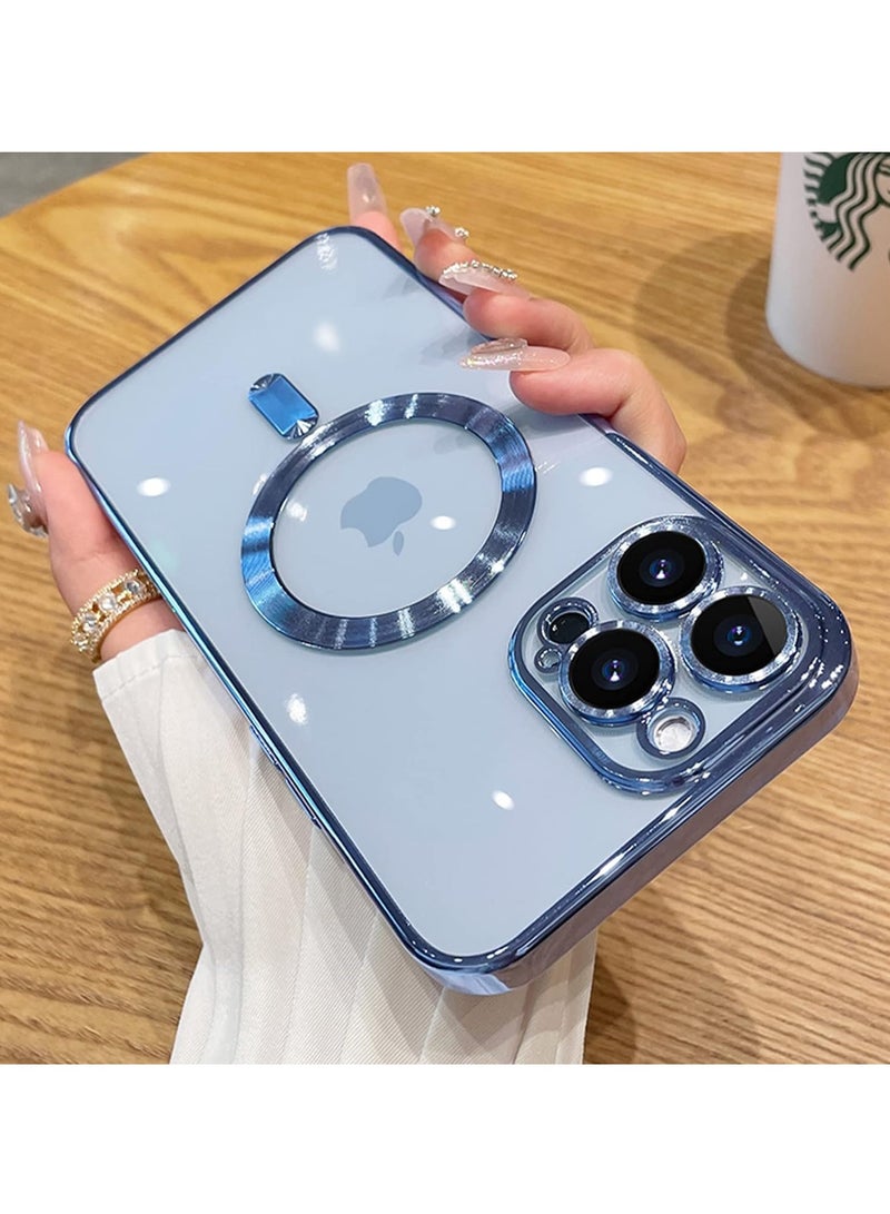 ten.tech Transparent Magnetic Protection Cover Compatible with MagSafe for iPhone 12 Pro Max Mobile Phone, Anti-Shock and Anti-Scratches, and Camera Lens Protector (Sierra Blue) by Tin Tech  - Image 2