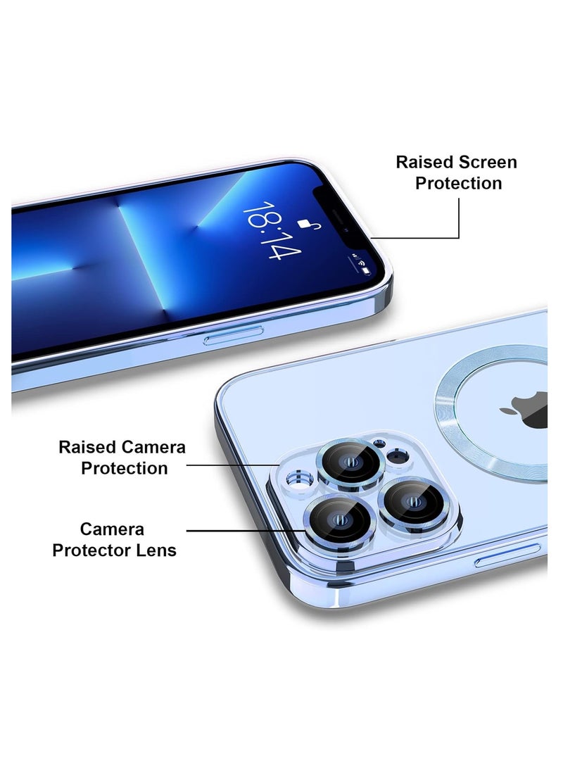 ten.tech Transparent Magnetic Protection Cover Compatible with MagSafe for iPhone 12 Pro Max Mobile Phone, Anti-Shock and Anti-Scratches, and Camera Lens Protector (Sierra Blue) by Tin Tech  - Image 3