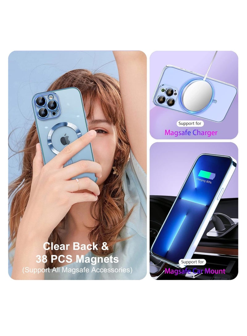 ten.tech Transparent Magnetic Protection Cover Compatible with MagSafe for iPhone 12 Pro Max Mobile Phone, Anti-Shock and Anti-Scratches, and Camera Lens Protector (Sierra Blue) by Tin Tech  - Image 5