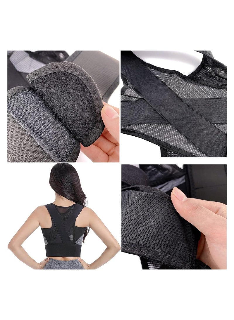 Rightsure - Hunchback Posture Corrector for Spine Support,Comfortable, Lightweight, Durable,Invisible Breathable Adjustable Relieves Neck Back to Improve Posture and Relieve Back Pain for Adults Black - Image 1