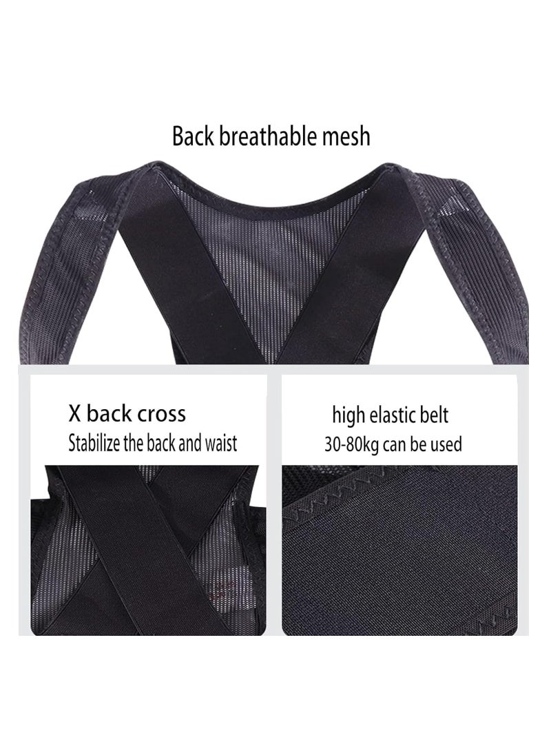 Rightsure - Hunchback Posture Corrector for Spine Support,Comfortable, Lightweight, Durable,Invisible Breathable Adjustable Relieves Neck Back to Improve Posture and Relieve Back Pain for Adults Black - Image 1