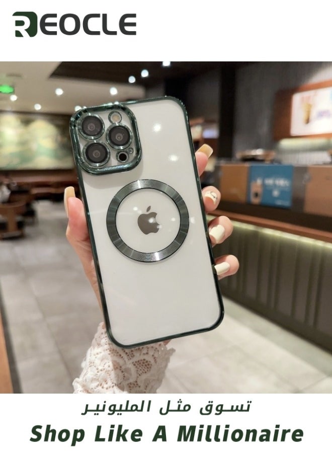 REOCLE - Magnetic Clear Case for iPhone 13 Pro Max with Built-in Camera Lens Protector Ultra-thin Magnet Case for iPhone  13 Pro Max - Image 1