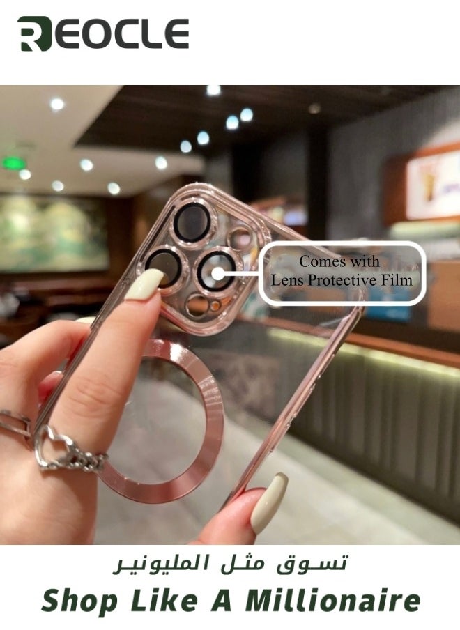 REOCLE - Magnetic Clear Case for iPhone 13 Pro Max with Built-in Camera Lens Protector Ultra-thin Magnet Case for iPhone  13 Pro Max - Image 1