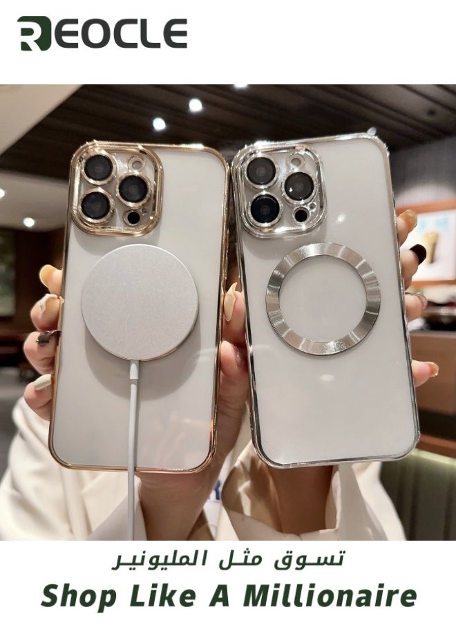 REOCLE - Magnetic Clear Case for iPhone 13 Pro Max with Built-in Camera Lens Protector Ultra-thin Magnet Case for iPhone  13 Pro Max - Image 1