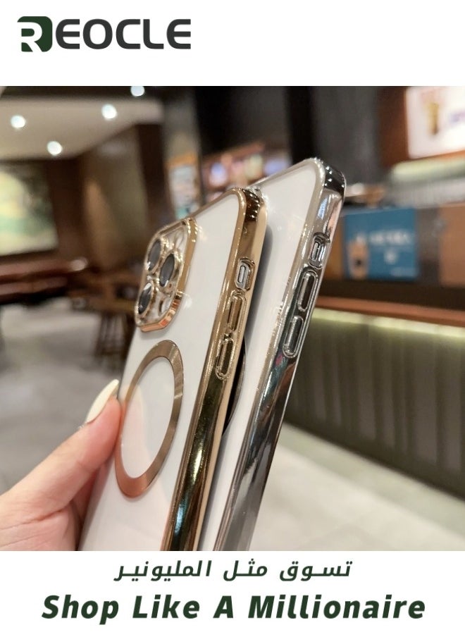 REOCLE - Magnetic Clear Case for iPhone 13 Pro Max with Built-in Camera Lens Protector Ultra-thin Magnet Case for iPhone  13 Pro Max - Image 1