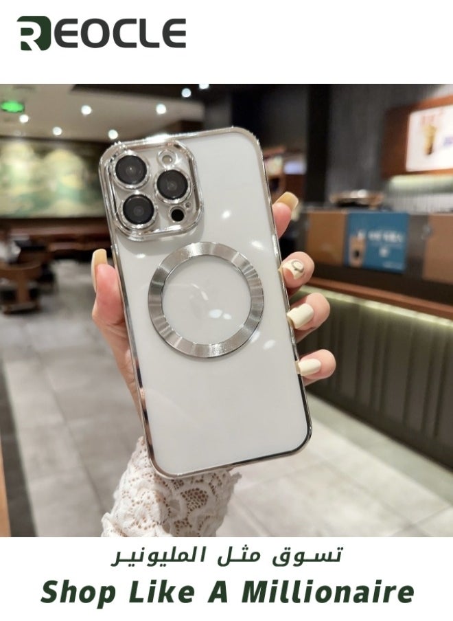 REOCLE - Magnetic Clear Case for iPhone 13 Pro Max with Built-in Camera Lens Protector Ultra-thin Magnet Case for iPhone  13 Pro Max - Image 1