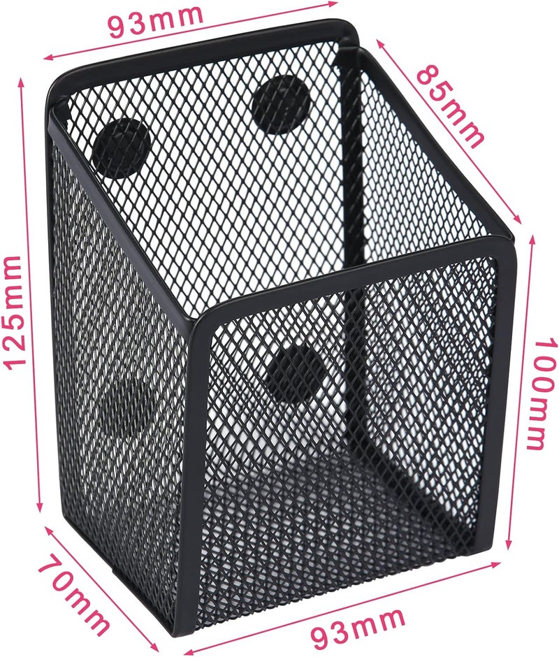 Sanpaint Large Magnetic Pen Holder, Magnetic Basket 4 Strong Magnet Pencil Holders Locker Accessories for Refrigerator Whiteboard Black(3.7x2.7x5 In) - Image 5
