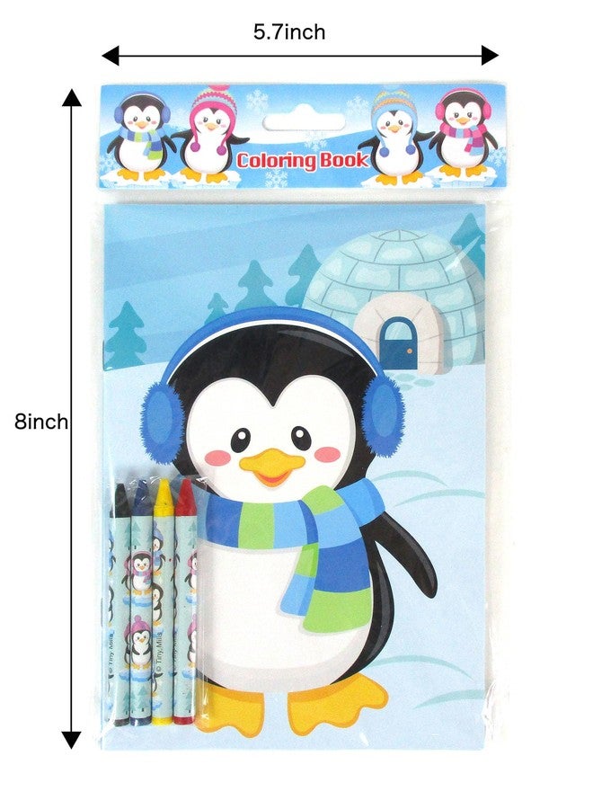 TINYMILLS Penguins Coloring Book Set with 12 Coloring Books and 48 Crayons Penguins Birthday Party Supplies Favor Bag Filler Carnival Prizes Rewards Classroom Party - Image 3