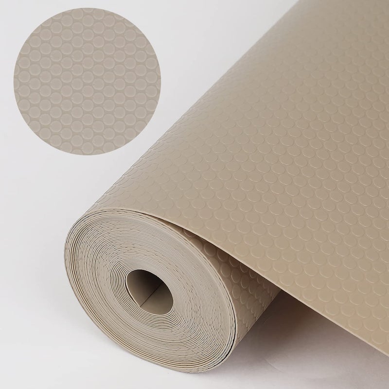 WochiTV Shelf Liner for Cabinets Drawer 118 Inch x 49 Feet Non Adhesive EVA Plastic Washable and Waterproof Mat for Kitchen Pantry Bathroom Closet Cupboard Drawer Khaki