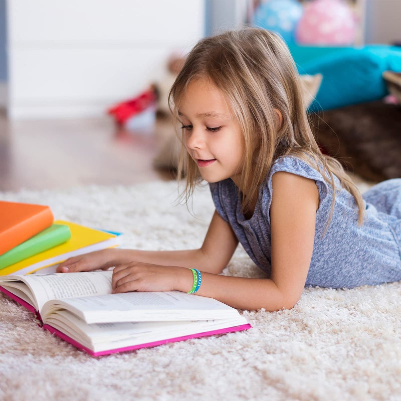 WILLBOND I Love to Read Rubber Bracelets Motivational Rubber Wristband Colorful Silicone Wristbands Bracelets for Classroom Rewards Teacher Award School Home Decoration Party Favors (36 Pieces) - Image 2