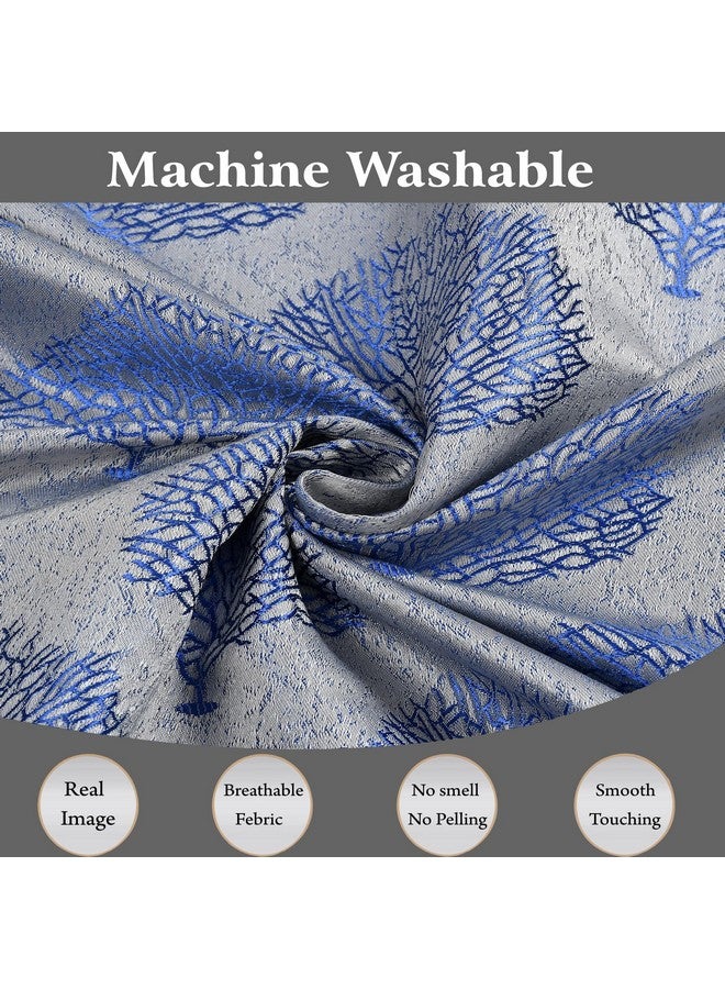 FRESH FROM LOOM Opaque Curtains For Door 8 Feet Long|Big Window Curtain Premium Polyester Weaved Grommet Parda|Latest Modern Parde For Living Room Bedroom|Home Jacquard Screens(Royal Blue, 2Pc Only) - Image 3