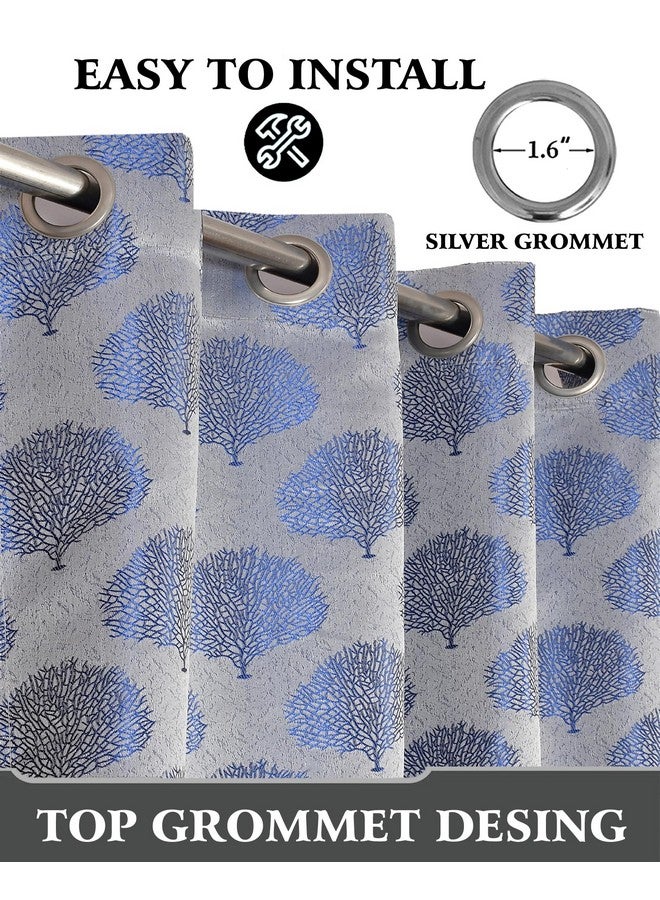 FRESH FROM LOOM Opaque Curtains For Door 8 Feet Long|Big Window Curtain Premium Polyester Weaved Grommet Parda|Latest Modern Parde For Living Room Bedroom|Home Jacquard Screens(Royal Blue, 2Pc Only) - Image 4