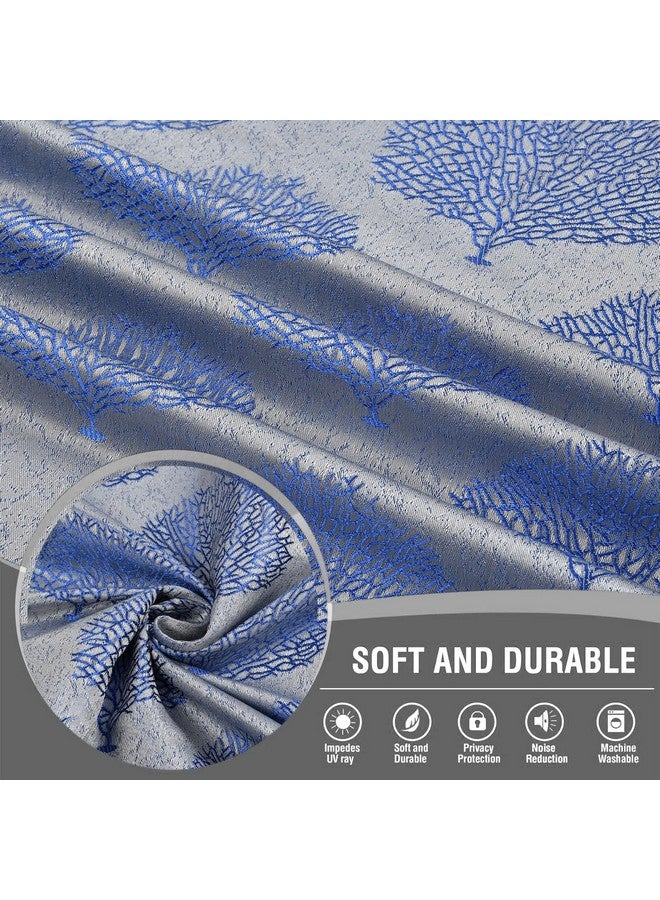 FRESH FROM LOOM Opaque Curtains For Door 8 Feet Long|Big Window Curtain Premium Polyester Weaved Grommet Parda|Latest Modern Parde For Living Room Bedroom|Home Jacquard Screens(Royal Blue, 2Pc Only) - Image 2