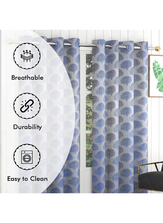 FRESH FROM LOOM Opaque Curtains For Door 8 Feet Long|Big Window Curtain Premium Polyester Weaved Grommet Parda|Latest Modern Parde For Living Room Bedroom|Home Jacquard Screens(Royal Blue, 2Pc Only) - Image 5