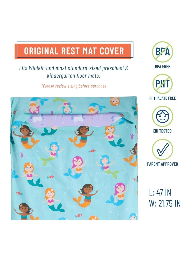 Wildkin 100% Cotton Kids Nap Mat Cover And Girls Sewn In Flap Pillowcase Design  - Image 3