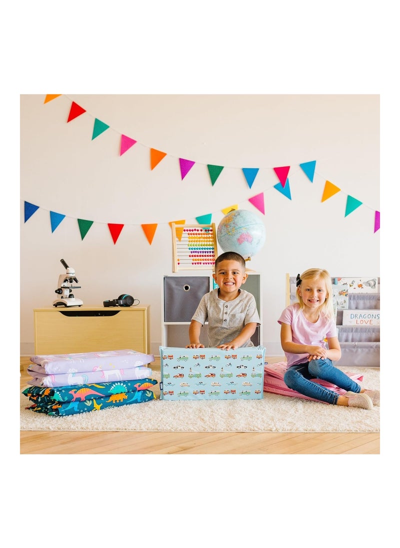 Wildkin 100% Cotton Kids Nap Mat Cover And Girls Sewn In Flap Pillowcase Design  - Image 5
