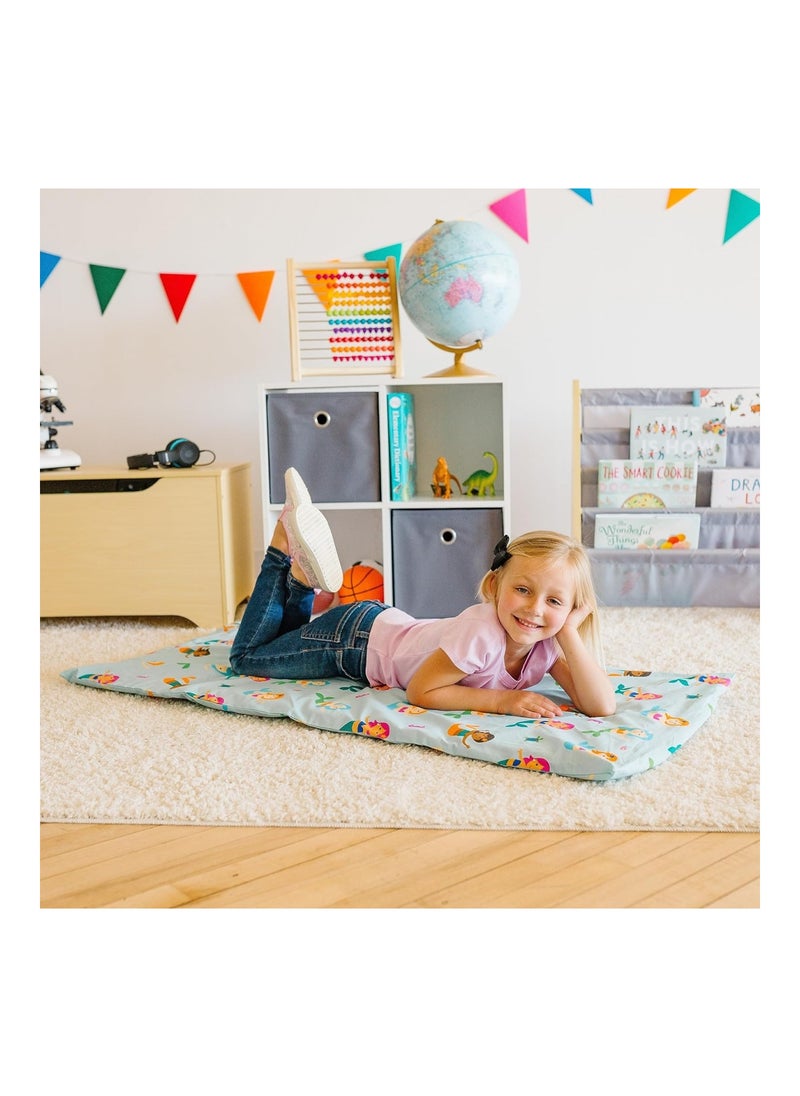 Wildkin 100% Cotton Kids Nap Mat Cover And Girls Sewn In Flap Pillowcase Design  - Image 2