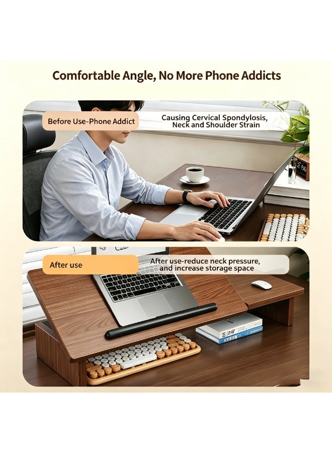 Height Adjustable Laptop Stand, Vertical Computer Riser with Storage Rack - Image 5