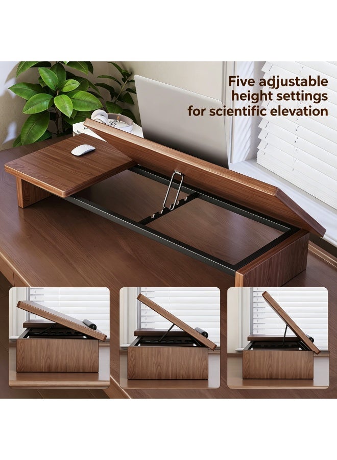 Height Adjustable Laptop Stand, Vertical Computer Riser with Storage Rack - Image 3