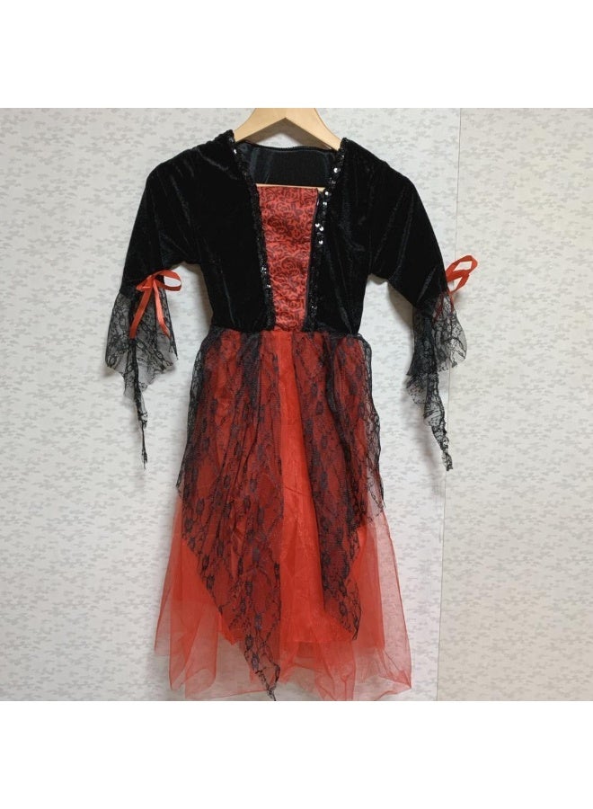 Home Smart Vampire Costume Dress for Girls Mesh Witch Fancy Dress for Birthday Party School Play and Costume Parties - Image 2